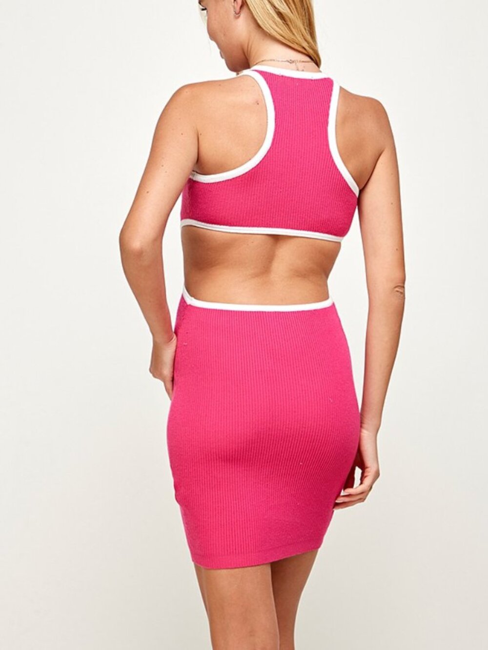 Sleeveless Ribbed Knit Cut-Out Dress - Picture 5 of 5